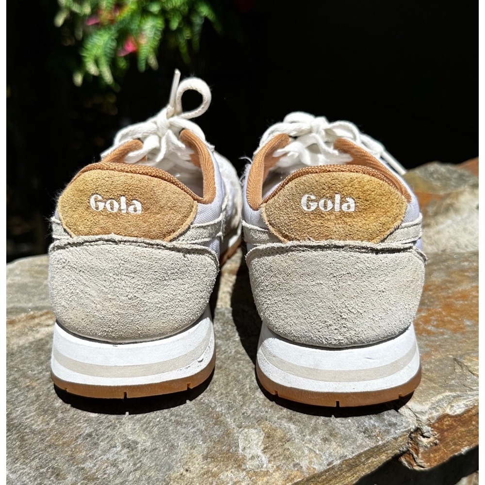 Gola for J.Crew Daytona Women's Retro Jogger Sneakers White Tan Suede Size 9 - Picture 4 of 6
